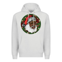 Dove Grey African American Santa Christmas Premium Hoodie - RanaPortraitStore