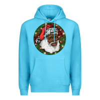 Ocean Blue African American Santa Christmas Premium Hoodie - RanaPortraitStore
