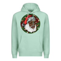 Seafoam African American Santa Christmas Premium Hoodie - RanaPortraitStore