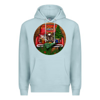 Blue Mist Baby Cow Christmas Premium Hoodie - RanaPortraitStore
