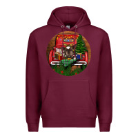 Burgundy Baby Cow Christmas Premium Hoodie - RanaPortraitStore