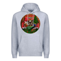 Heather Grey Baby Cow Christmas Premium Hoodie - RanaPortraitStore