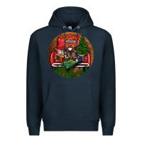 Navy Baby Cow Christmas Premium Hoodie - RanaPortraitStore