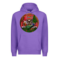 Purple Baby Cow Christmas Premium Hoodie - RanaPortraitStore