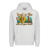 Dove Grey trust in the lord with all your heart Premium Hoodie - texasbilliewilder