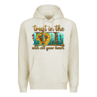 Oatmeal Heather trust in the lord with all your heart Premium Hoodie - texasbilliewilder