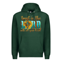 Sports Green trust in the lord with all your heart Premium Hoodie - texasbilliewilder