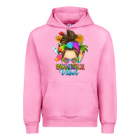 Fuchsia Pink messy bun summer vibes Urban Hoodie - RanaPortraitStore