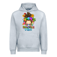 Heather Grey messy bun summer vibes Urban Hoodie - RanaPortraitStore