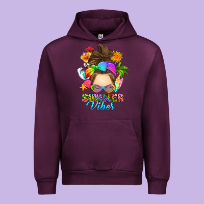 Messy Bun Summer Vibes Urban Hoodie Designed By Ranaportraitstore