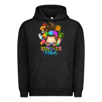 Pigment Black messy bun summer vibes Urban Hoodie - RanaPortraitStore