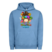 Pigment Pebble Blue messy bun summer vibes Urban Hoodie - RanaPortraitStore