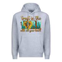 Heather Grey trust in the lord with all your heart Premium Hoodie - texasbilliewilder