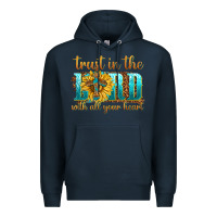 Navy trust in the lord with all your heart Premium Hoodie - texasbilliewilder