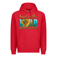 Red trust in the lord with all your heart Premium Hoodie - texasbilliewilder
