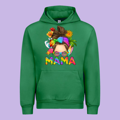 Messy Bun Mama Summer Urban Hoodie Designed By Ranaportraitstore