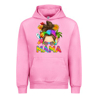 Fuchsia Pink messy bun mama summer Urban Hoodie - RanaPortraitStore