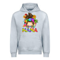 Heather Grey messy bun mama summer Urban Hoodie - RanaPortraitStore