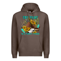 Coffee try that in a small town Premium Hoodie - texasbilliewilder