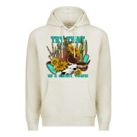 Oatmeal Heather try that in a small town Premium Hoodie - texasbilliewilder