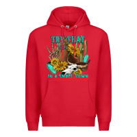 Red try that in a small town Premium Hoodie - texasbilliewilder
