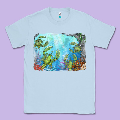 Lobster Background Classic Tee Designed By Barkaloodesign
