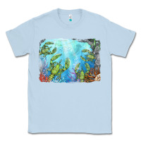Dusty Blue lobster background Classic Tee - BarkalooDesign