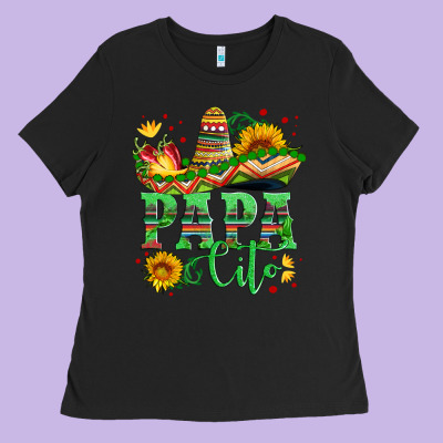 Papa Cito With Sunflowers And Sombrero Ladies Tee Designed By Artiststas
