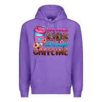 Purple too many kids not enough caffeine Premium Hoodie - Zillion Design Studio