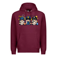 Burgundy police gnomes Premium Hoodie - Zillion Design Studio