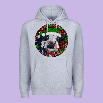Premium Hoodie Baby Cow Christmas