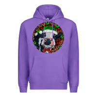 Purple Baby Cow Christmas Premium Hoodie - RanaPortraitStore