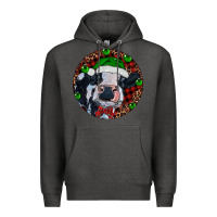 Charcoal Heather Baby Cow Christmas Premium Hoodie - RanaPortraitStore