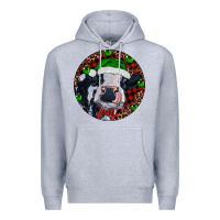 Heather Grey Baby Cow Christmas Premium Hoodie - RanaPortraitStore