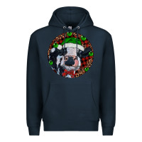 Navy Baby Cow Christmas Premium Hoodie - RanaPortraitStore