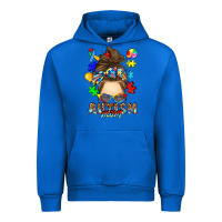 Cobalt messy bun autism mom Urban Hoodie - RanaPortraitStore