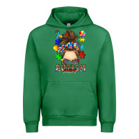 Emerald messy bun autism mom Urban Hoodie - RanaPortraitStore