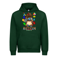 Forest Green messy bun autism mom Urban Hoodie - RanaPortraitStore