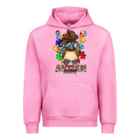 Fuchsia Pink messy bun autism mom Urban Hoodie - RanaPortraitStore