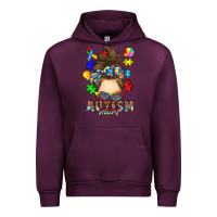 Mauve Wine messy bun autism mom Urban Hoodie - RanaPortraitStore
