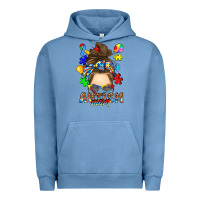 Pigment Pebble Blue messy bun autism mom Urban Hoodie - RanaPortraitStore