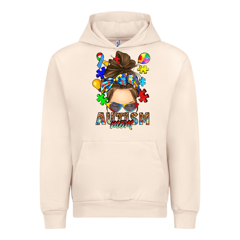 Messy Bun Autism Mom Urban Hoodie by RanaPortraitStore | Teevron