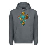Rock western cross with gemstone and sunflowers Premium Hoodie - texasbilliewilder