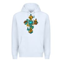White western cross with gemstone and sunflowers Premium Hoodie - texasbilliewilder