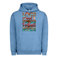 Pigment Pebble Blue loud and proud football mom Urban Hoodie - RanaPortraitStore