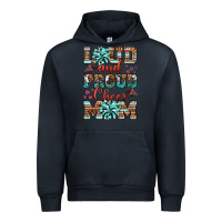 Navy loud and proud cheer mom Urban Hoodie - RanaPortraitStore