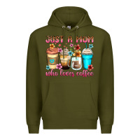 Army Green just a mom who loves coffee Premium Hoodie - Zillion Design Studio