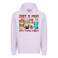 Lilac just a mom who loves coffee Premium Hoodie - Zillion Design Studio