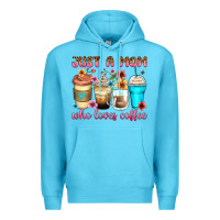 Ocean Blue just a mom who loves coffee Premium Hoodie - Zillion Design Studio
