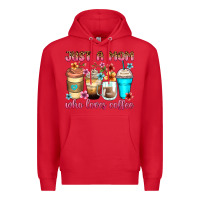 Red just a mom who loves coffee Premium Hoodie - Zillion Design Studio